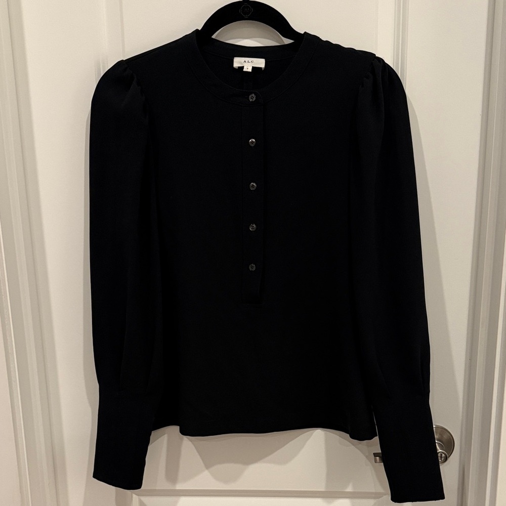 A.L.C. Black Button-Down Women's Top - Picture 4 of 7